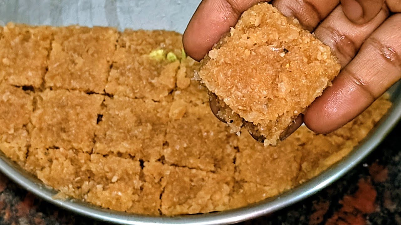 Healthy Recipe 🥰90s kids பிடித்த வெல்லத்தில் செய்த thengai burfi ஈஸியா எப்படி செய்றது பார்க்கலாம் 