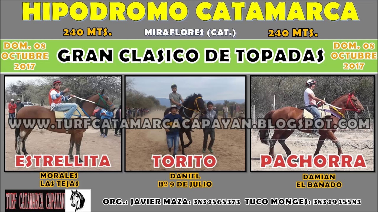 TURF CATAMARCA CAPAYAN ESTRELLITA CLASICO 240 MTS. 2do Pachorra; 3ro Torito. 08/10/17