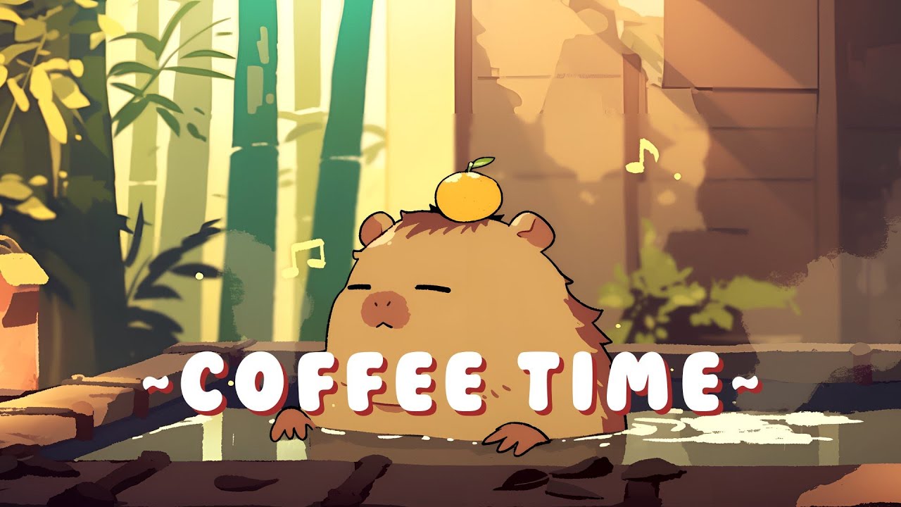 Capybara Lofi Music Station - Calming Beats & Melodies ~ Zen Moments ~ 🦫 🌙 📖