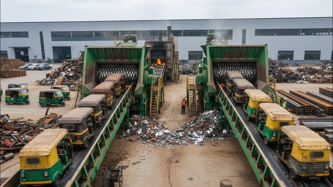 How Old Millions of Abandoned Auto Rickshaws Are Recycled Into New Steel 🚛♻️