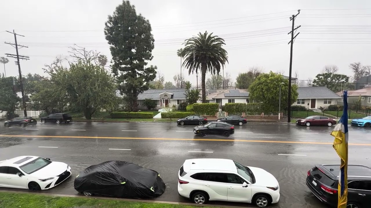 باران شدید #لس_آنجلس 🌧️☔️