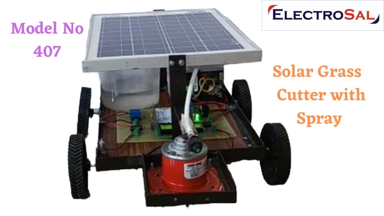 Solar Grass Cutter With Spray // Engineering / electronic / Diploma / mechanical / projects