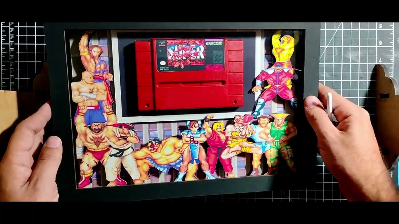 Transformei Super Street Fighter II em um Quadro 3D ÉPICO com o Cartucho! 🕹🔥