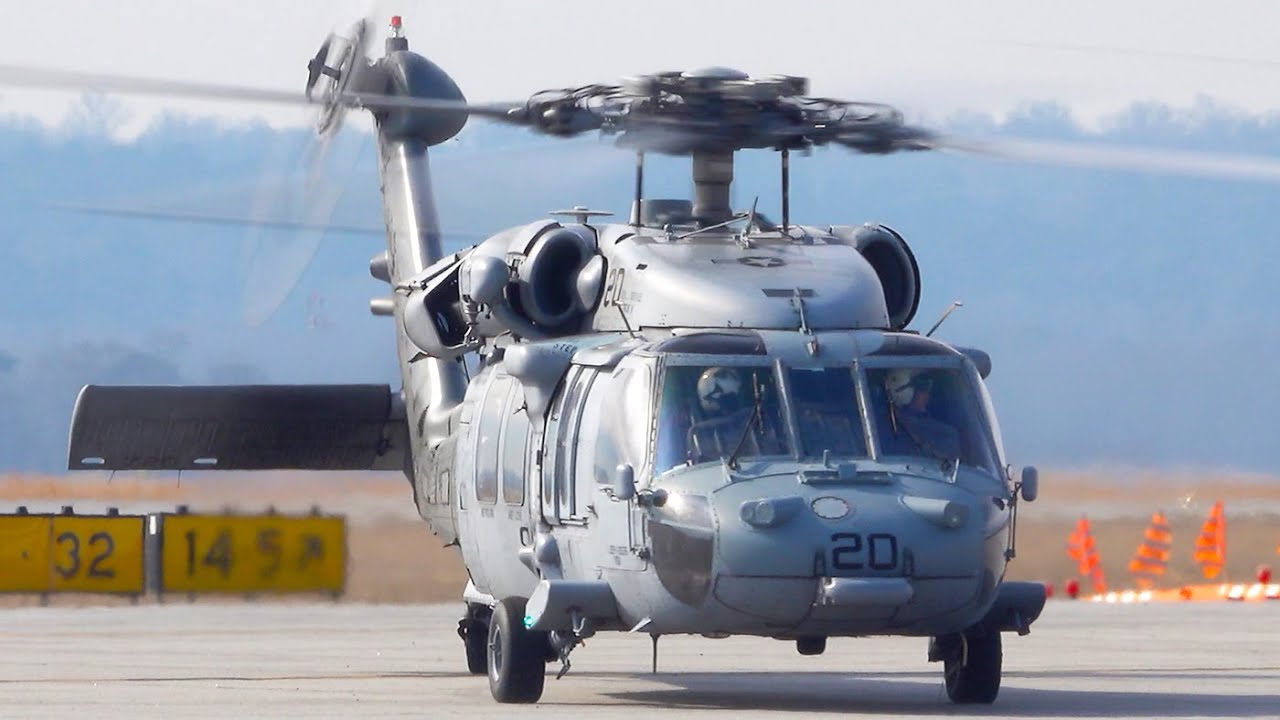 TWO U.S. Navy MH-60S Knighthawks | Up-Close Helicopter Action