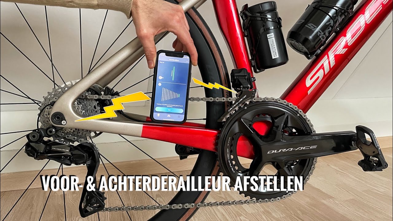 Shimano DI2 12s Voorderailleur & Achterderailleur afstellen via de tablet of telefoon Bluetooth