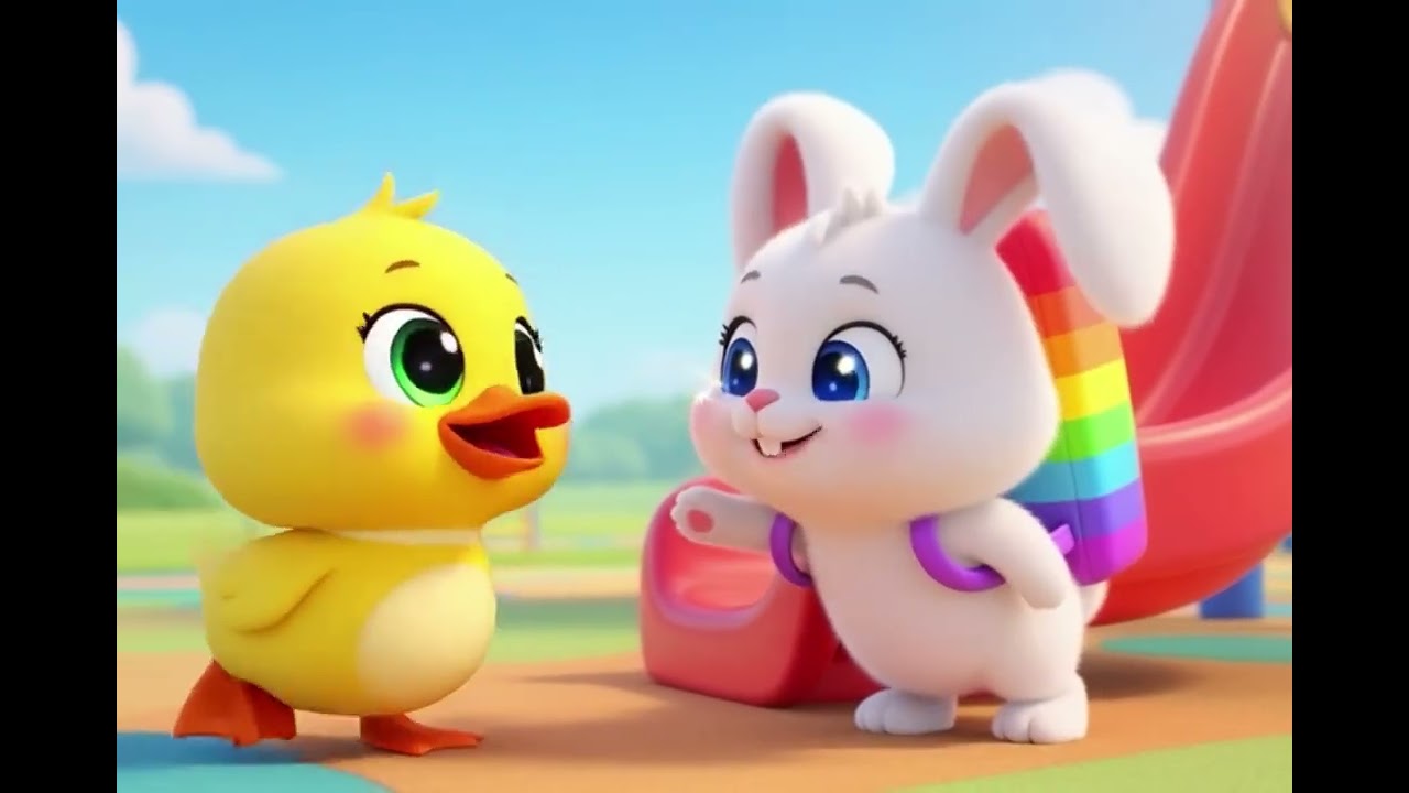 Rainbow Bunny’s Fun Day with Friends! 🐰🌈