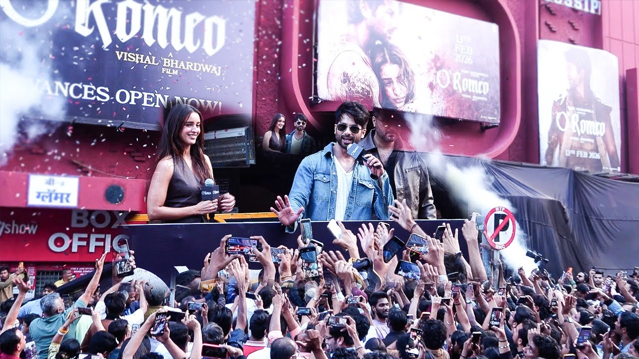 O'Romeo | Shahid Kapoor, gdy Ustara i Tripti Dimri promują sw&oacute;j film &bdquo;O'Romeo&rdquo; w Gaiety Galaxy