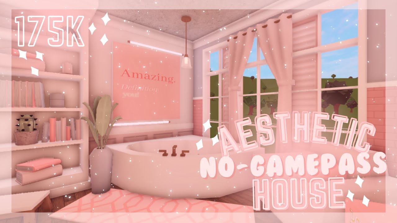 Bloxburg|₊˚.༄♡ ˎˊ˗No-Gamepass Aesthetic Blush Home!˚˛ ♡||House Tutorial Build **200 SUB SPECIAL!!**