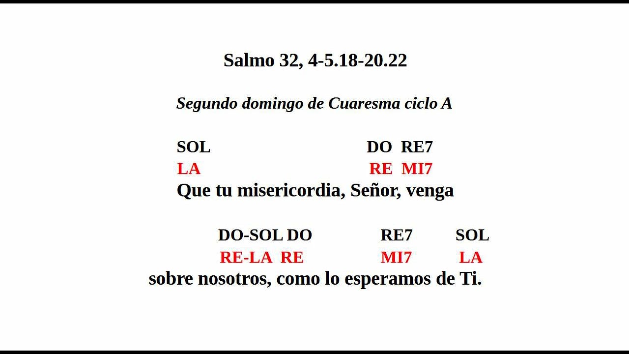 Antífona del salmo 32, II domingo de Cuaresma, ciclo A. Que tu misericordia, Señor, venga