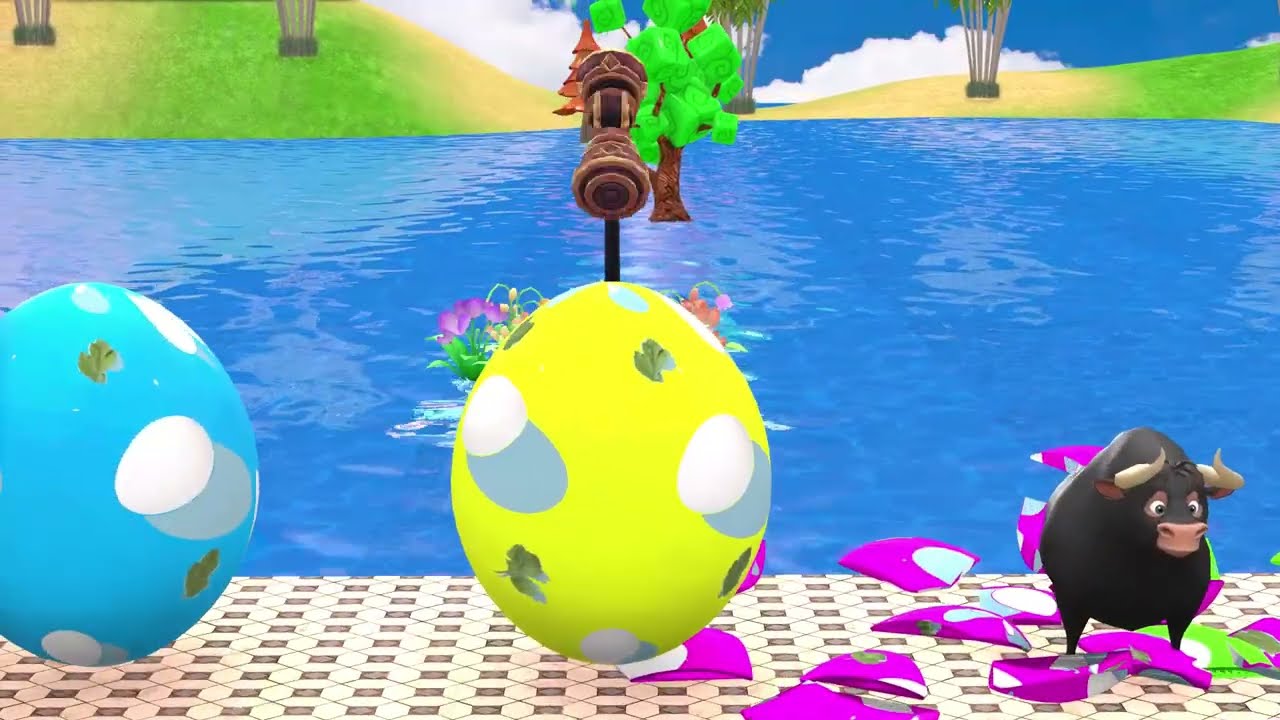 Funny 3D Animal Slide Challenge with Elephant Tiger and Hippopotamus