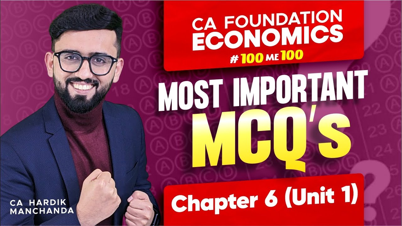 Most Important MCQs - Chapter 6 ( National Income ) | CA Foundation Economics Marathon |
