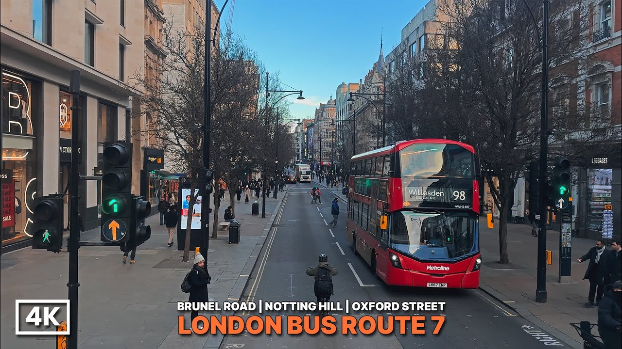 London Bus Journey on a Sunny Day, exploring West to Central | Route 7: East Acton to Oxford Circus