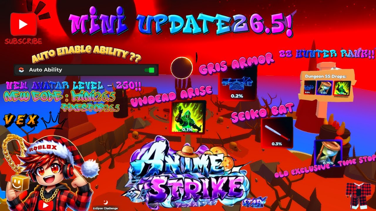 🔥 Anime Strike Simulator MINI UPDATE 26.5! 🚀 New SS Rank, Dungeon, Rewards & Codes!