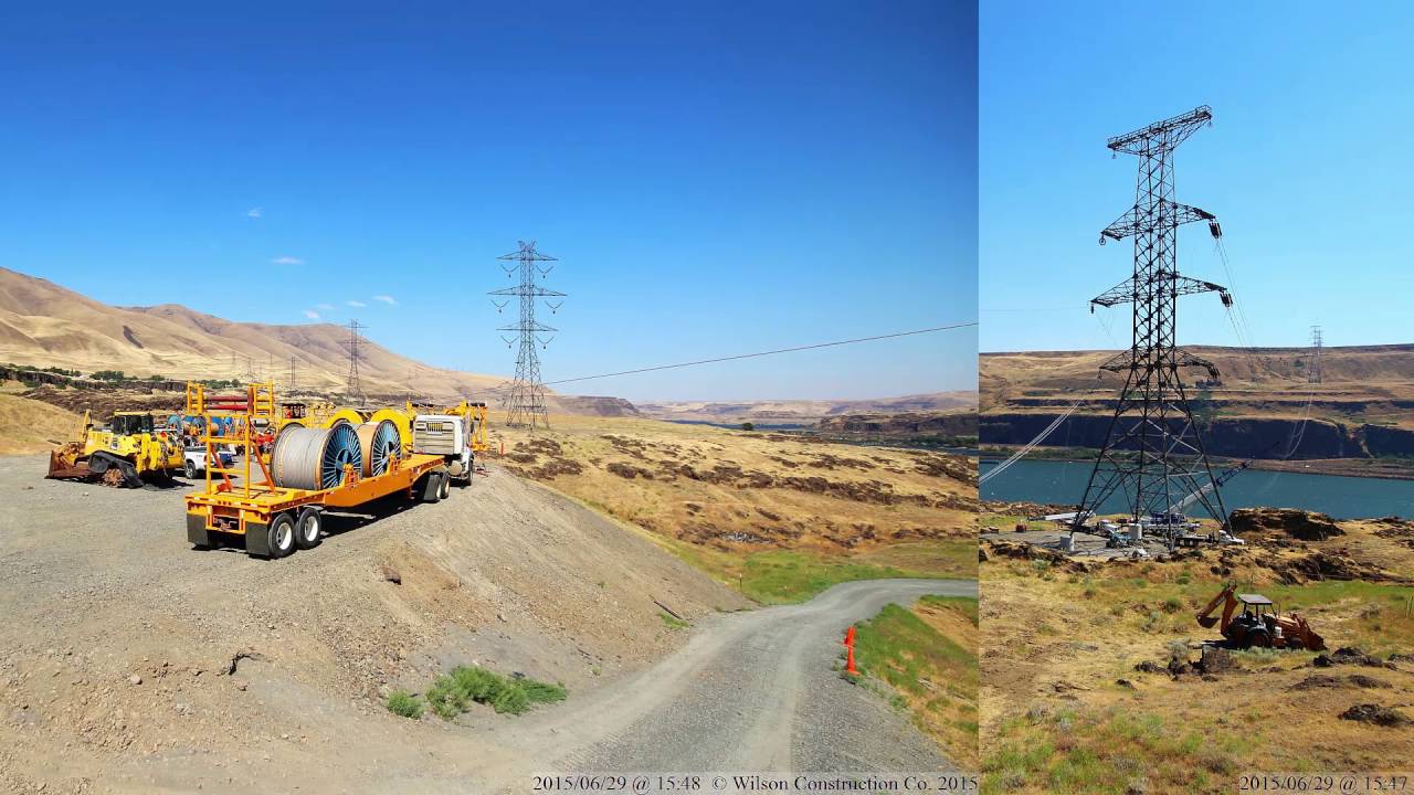 Lattice Tower Construction on Big Eddy - Knight 500kV River Crossing