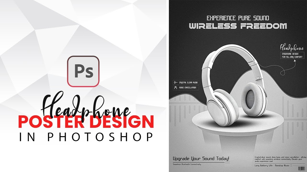 Headphone Poster Design Tutorial in Photoshop | Step by Step  Photoshop Tutorial