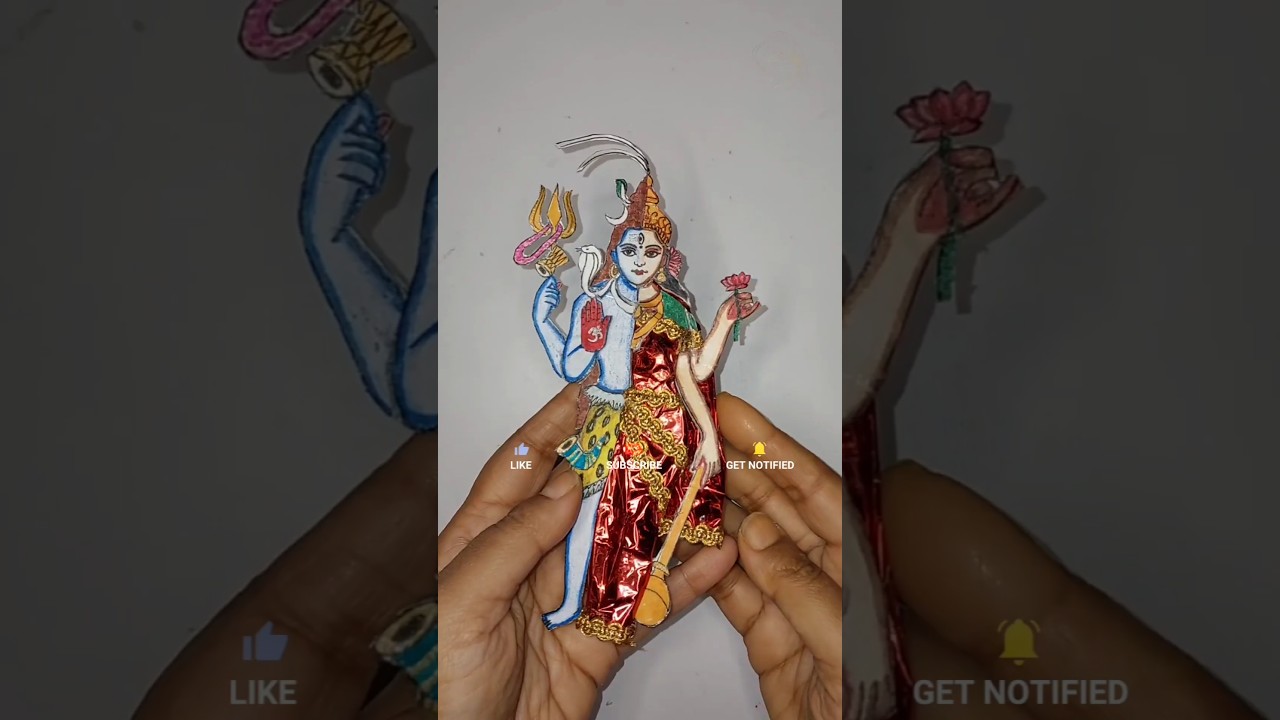 Ardhanarishvara (अर्धनारीश्वर) 3D Paper Idol Making PART 2 #3dpaperidol #Ardhanareeshvara