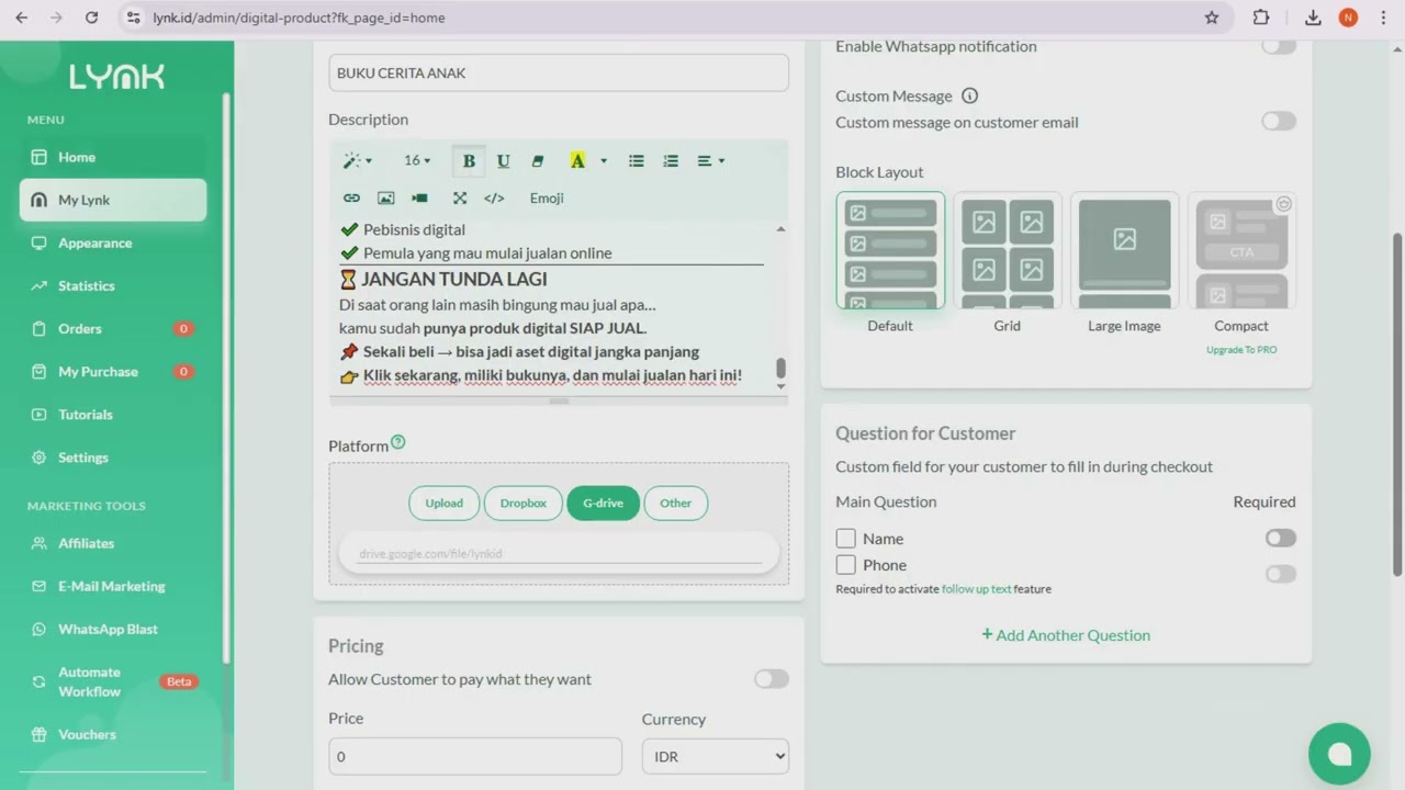 PART 2 |TUTORIAL BUAT WEBSITE JUALAN | LYNK.ID