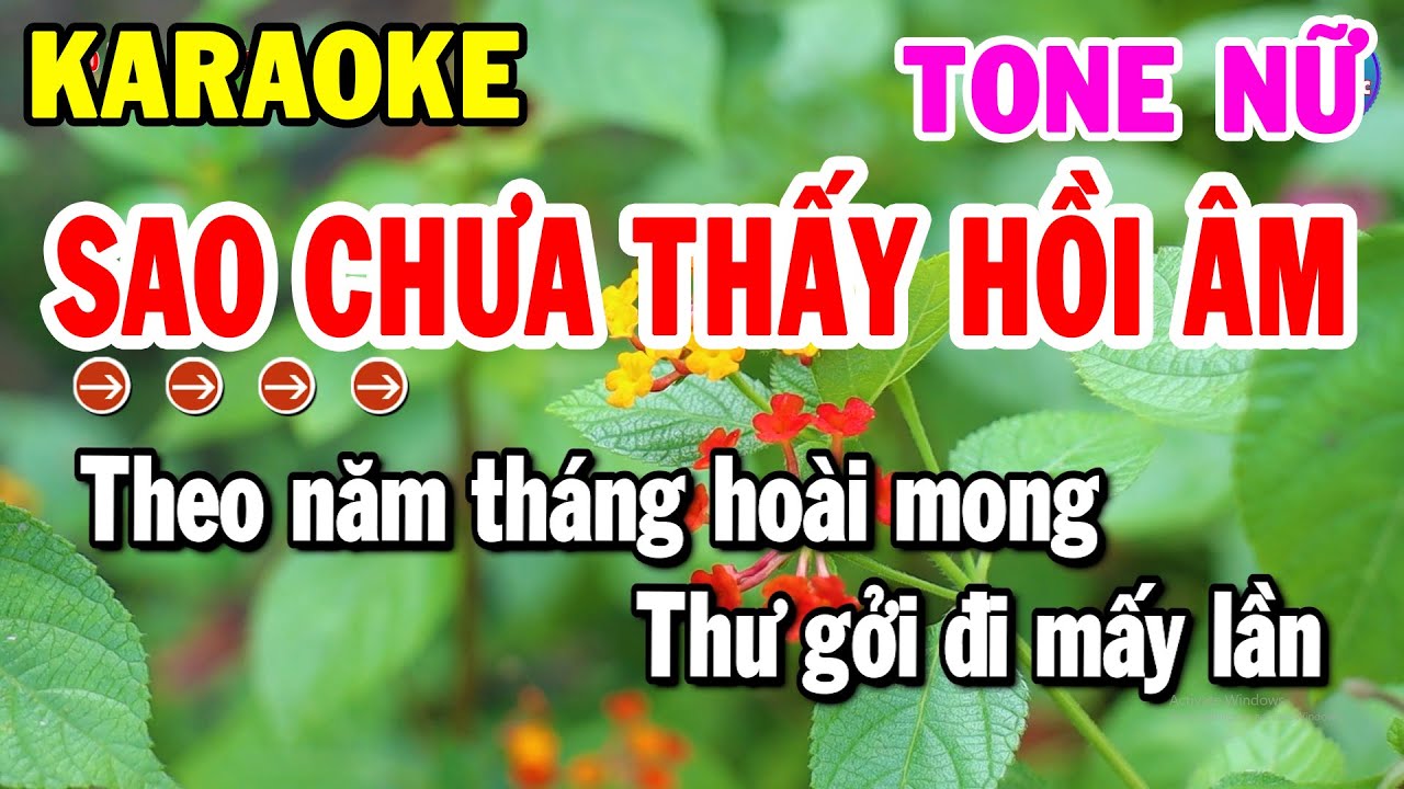 Karaoke Sao Chưa Thấy Hồi Âm Tone Nữ Nhạc Sống Trữ Tình Dễ Hát 2025 | Kho Nhạc Karaoke