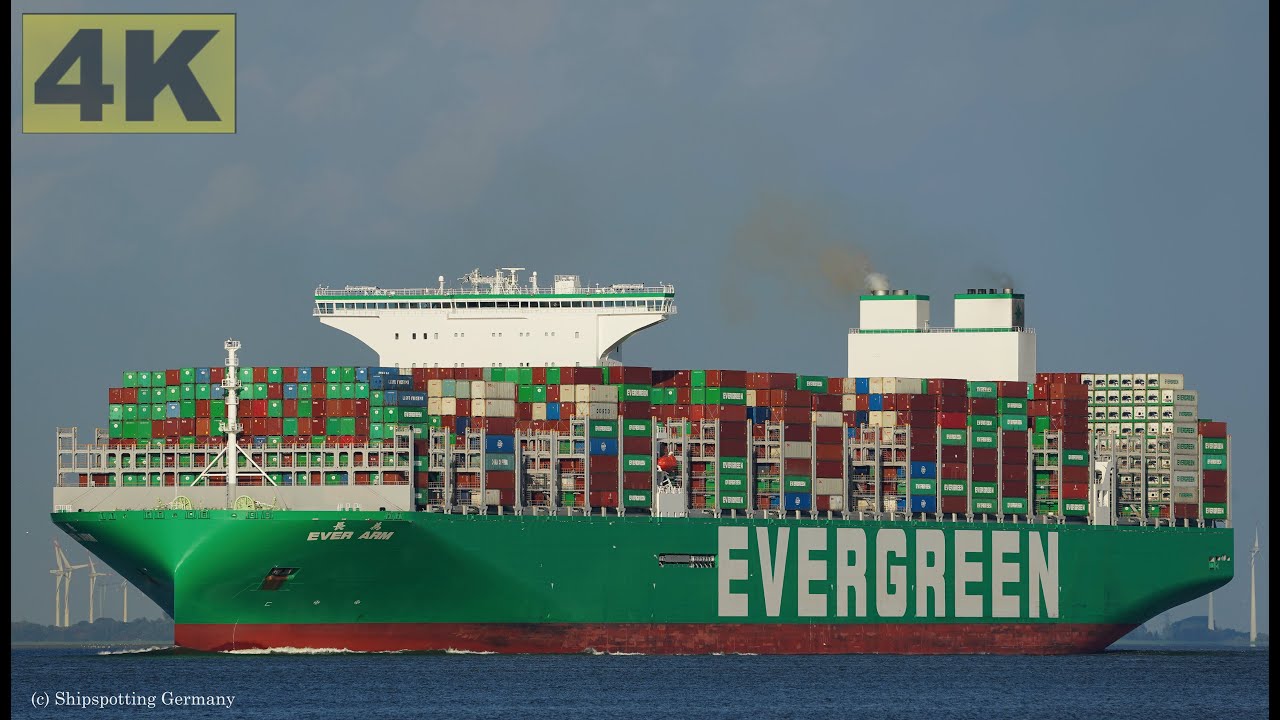 EVER ARM - Shipspotting Germany 🇩🇪 IMO 9893931 - River Elbe near City Otterndorf - 4K VIDEO