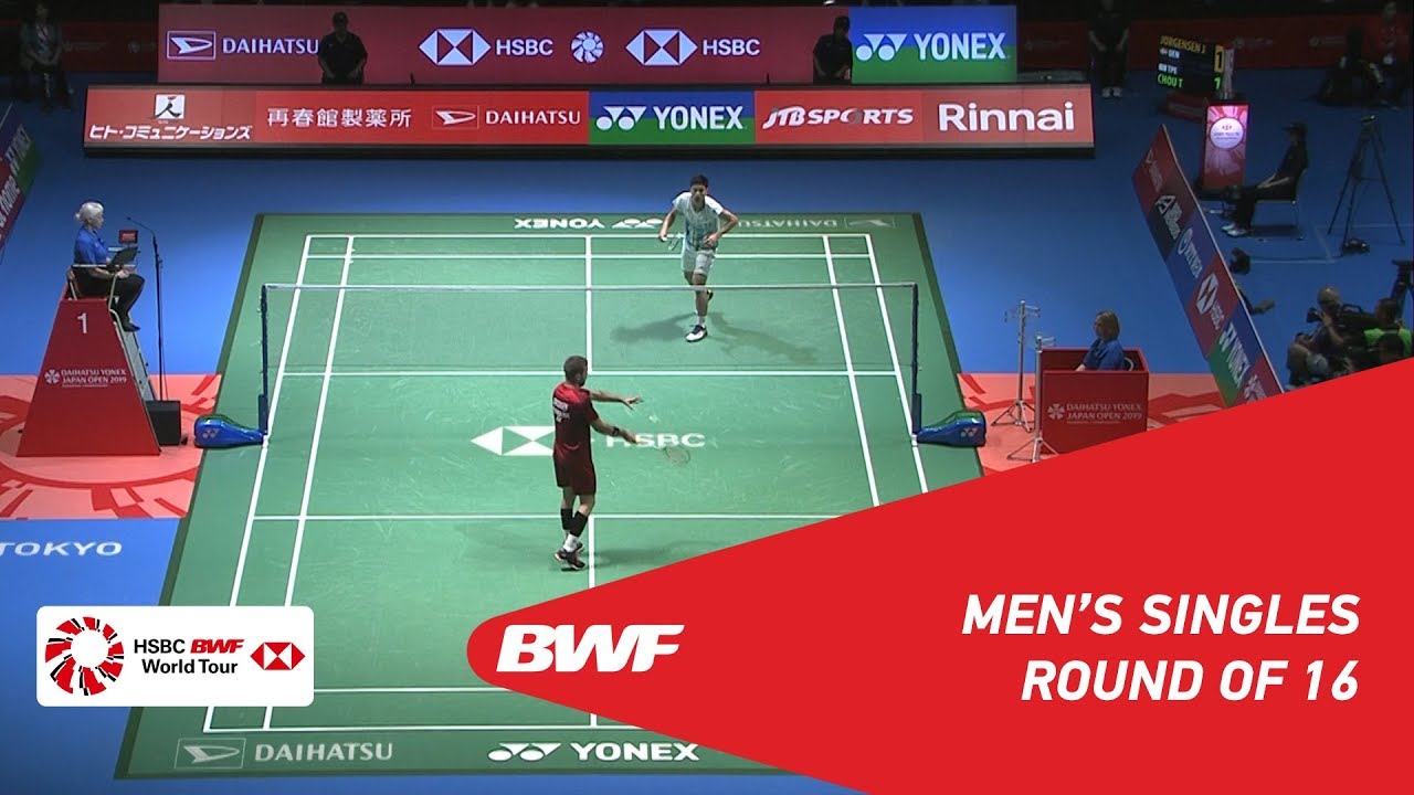 R16 | MS | Jan O JORGENSEN (DEN) vs. CHOU Tien Chen (TPE) [4] | BWF 2019