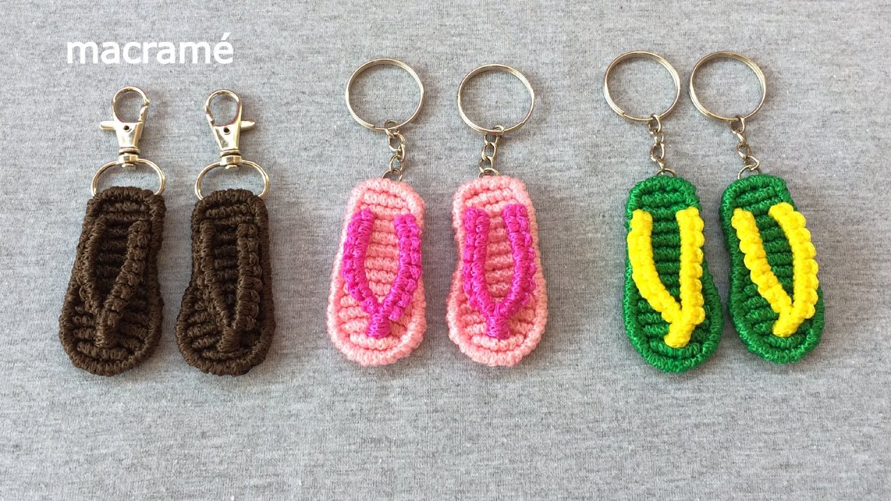 Sandalias Macramé llavero / keychain