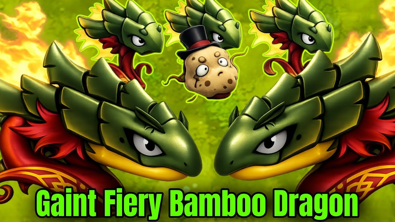 pvz fusion New Second Creation Gaint Fiery Bamboo Dragon #pvzfusion #mobilegame #pvzgame #plants