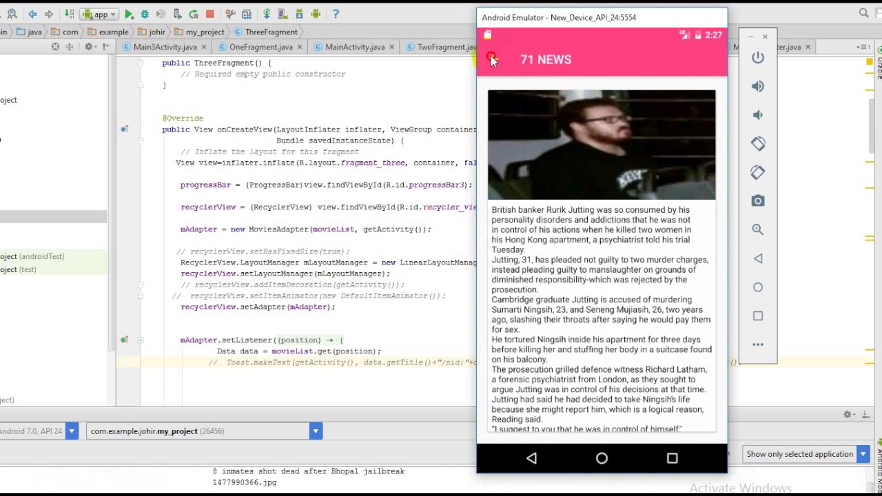 Online News paper by android