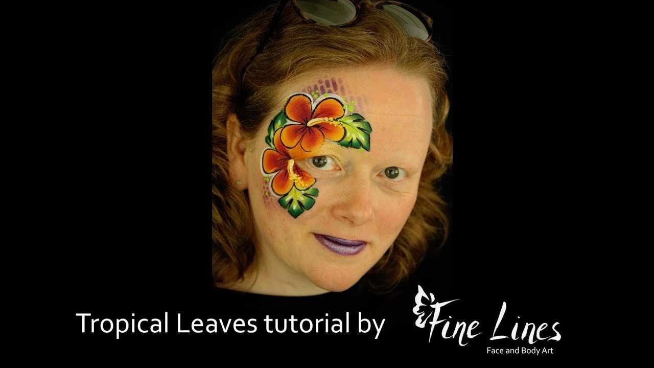 One-Stroke Tropical Leaf Face Painting Tutorial