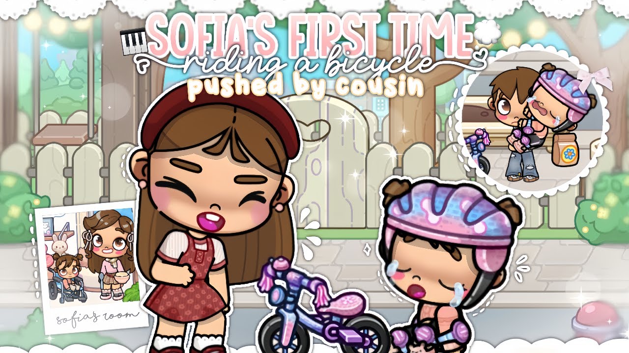 SOFIA'S FIRST TIME RIDING A BICYCLE *PUSHED BY COUSIN...*🚲🎀|| *VOICED🔊* || AVATAR WORLD
