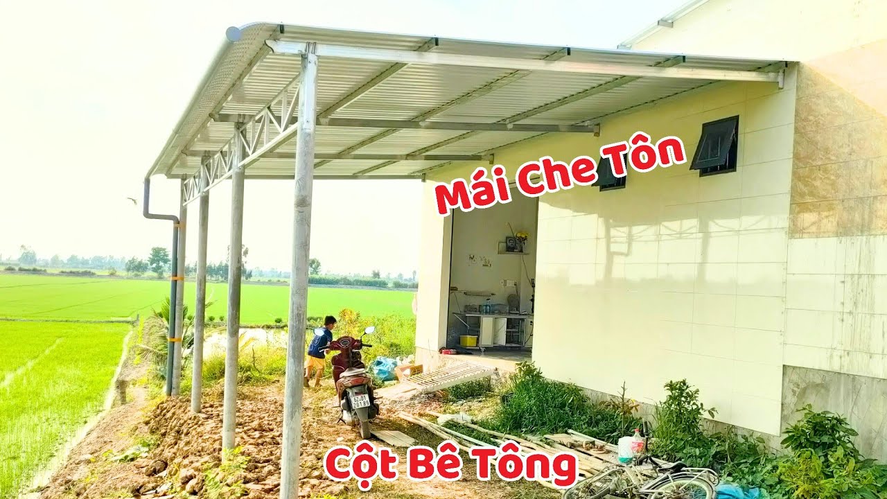Cách tuyệt vời nhất để làm MÁI CHE TÔN CỘT BÊ TÔNG siêu đẹp, chắc chắn | Hoàn Kha