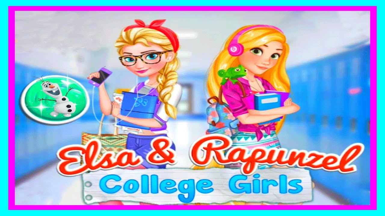 ♡ Disney Frozen Games - Elsa & Rapunzel College Girls Lovely Dress Up Game For Kids