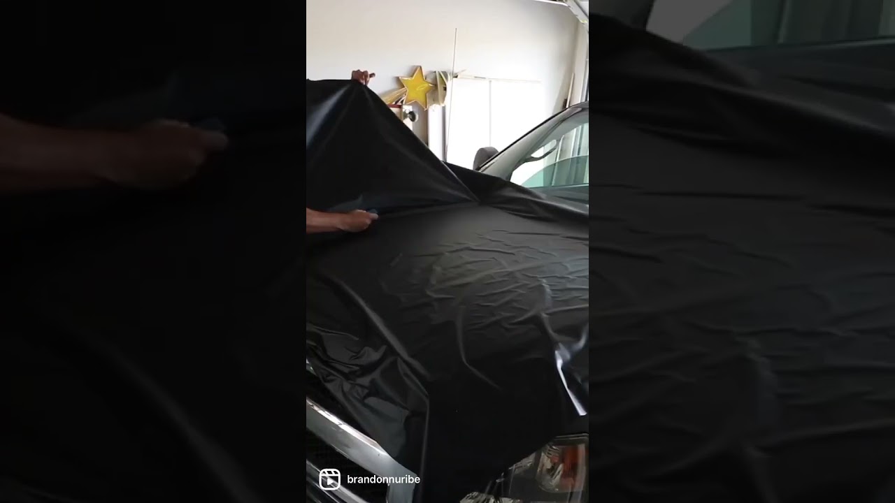#hoodwrap #carwrap #satinblack #chevy #silverado #1500 #truckwrap