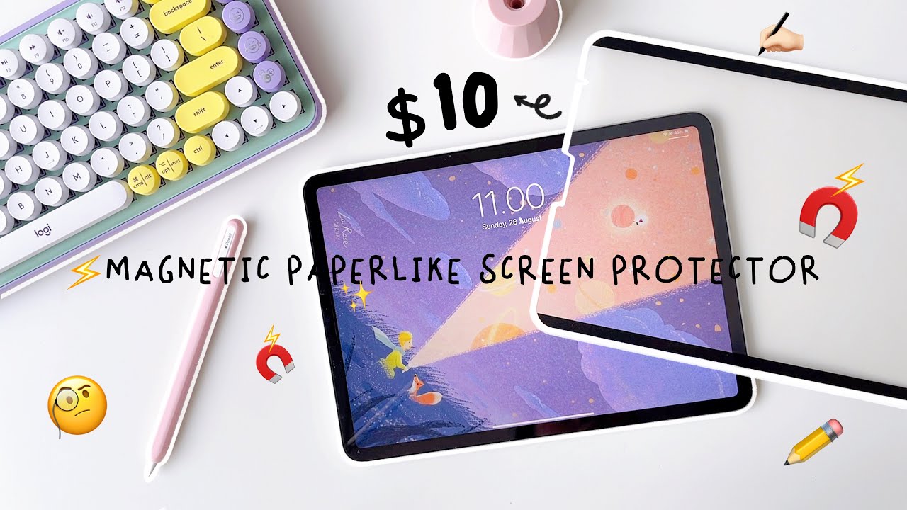 🧲 Магнитная бумажная защитная пленка для экрана iPad: дешевая бумажная альтернатива, съемная + об...