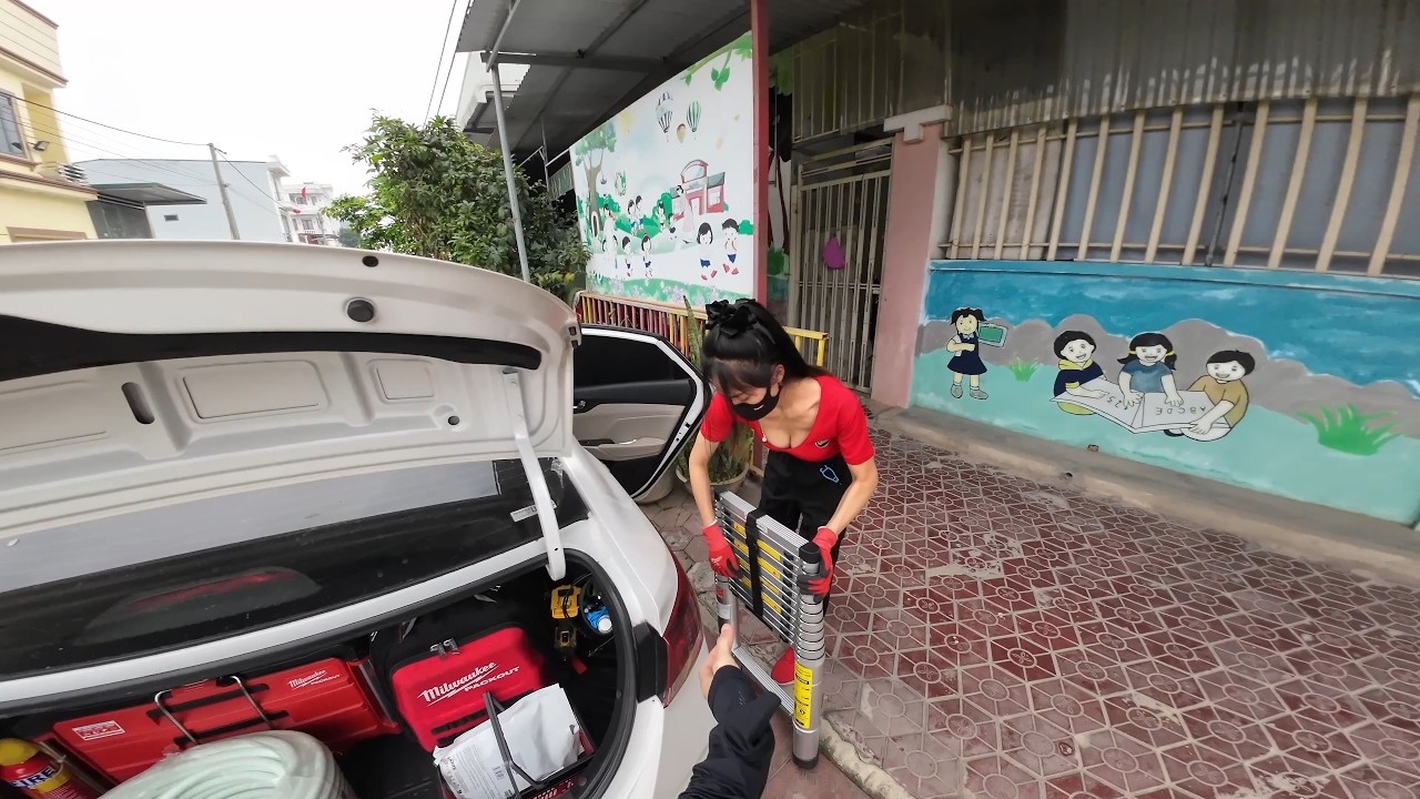 Đội Mình nay lại sửa #camera #dahua Trường Mầm Non , Chuột cắn sát camea như này bên mình vẫn sửa dc
