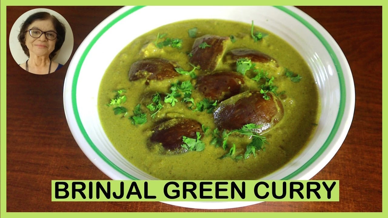 How to make Brinjal Green Curry With Coconut Milk / Easy Goan Green Masala Recipe / Homemade Curry