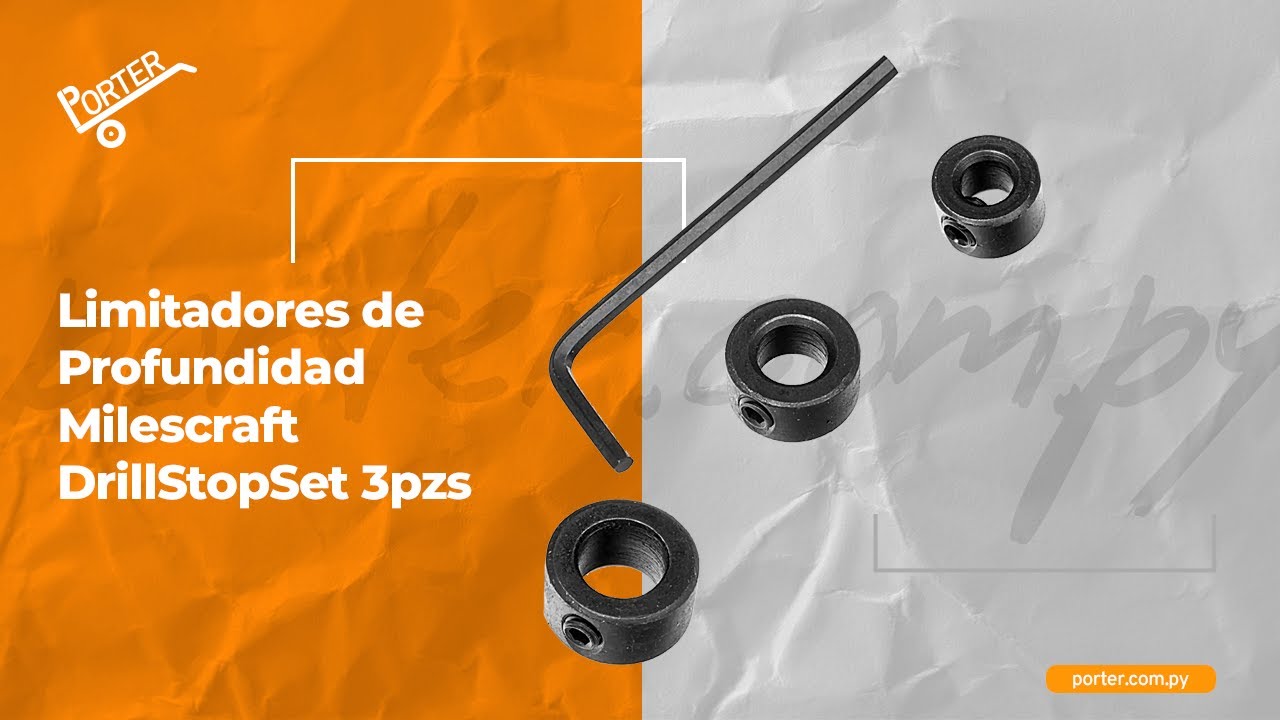 porter.com.py - Limitadores de Profundidad Milescraft DrillStopSet 3pzs