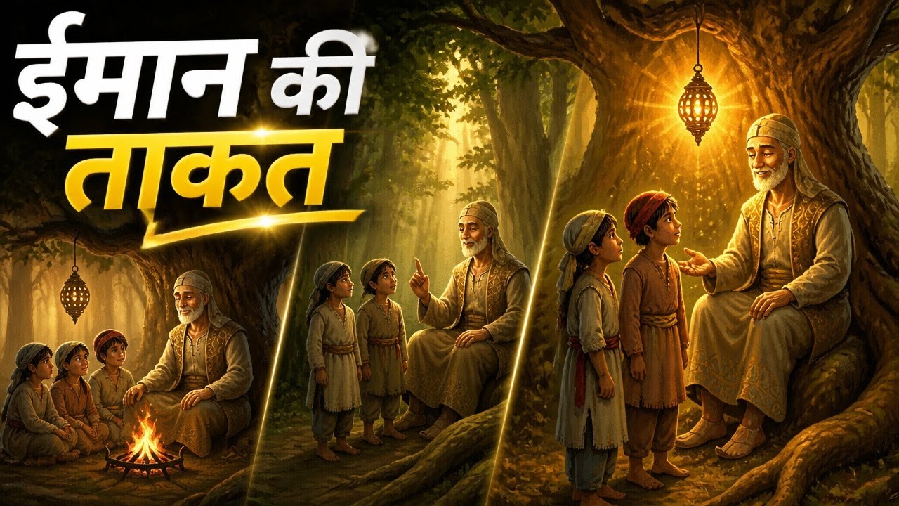 Ak Jin ur Teen Bacha | Eman ki takat Ki Sachi Khani | hindi kahani