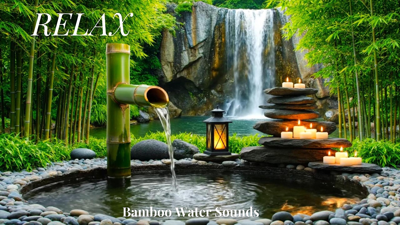 BAMBOO WATER FOUNTAIN | Calming Trickling Water | ASMR | Meditate, Relieve Stress, Anxiety and Heal!