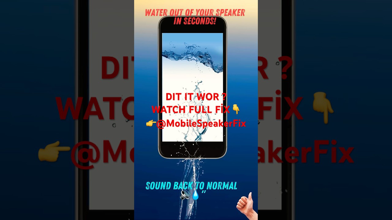 Water OUT of Your Speaker in Seconds! 💧🔊