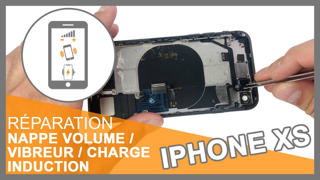 Réparation nappe volume / vibreur / charge à induction iPhone XS
