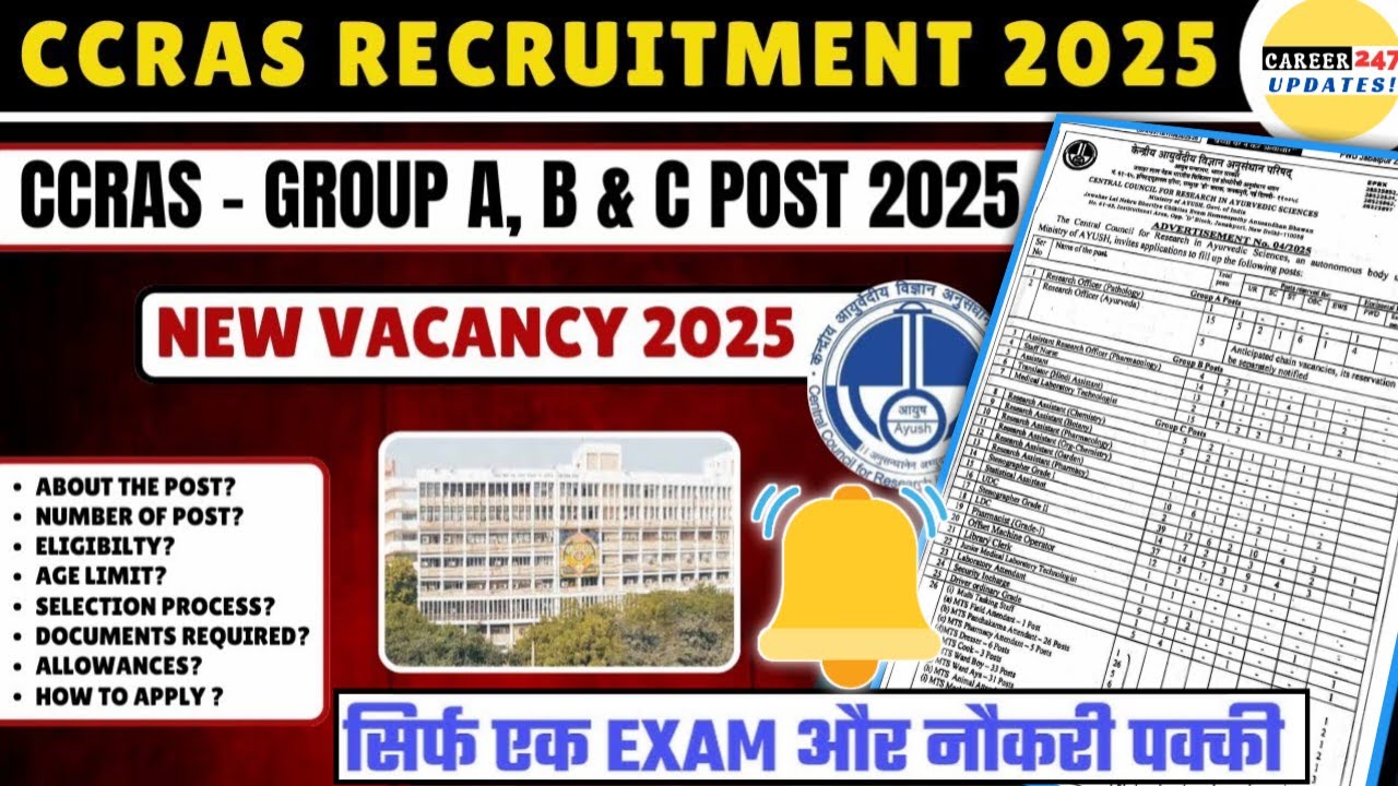 CCRAS Online Form 2025 | How to Fill CCRAS Online Form 2025 | CCRAS Vacancy Form 2025