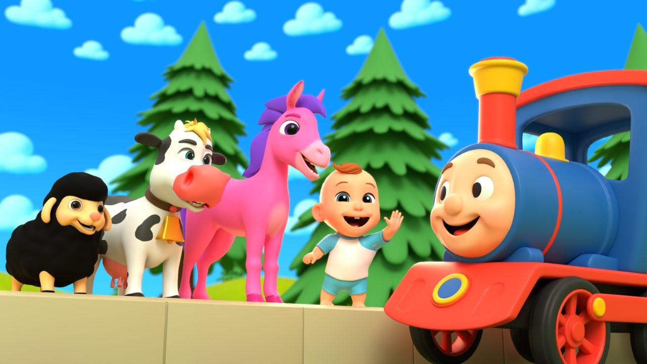 Learn Animals on the Colorful Choo Choo Train | Baby Coco's Kids Rhymes