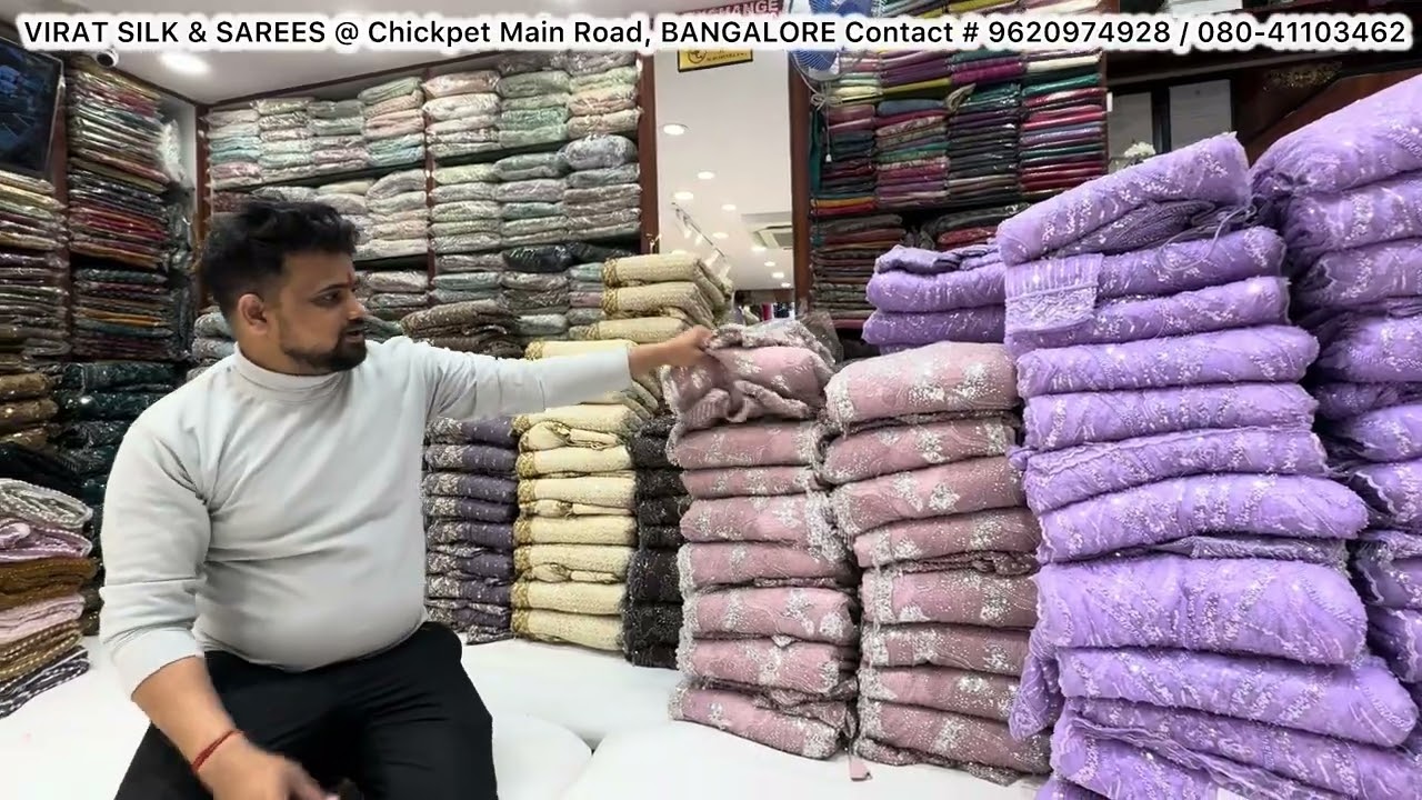 Designer Sarees from Manufacturer @ Chickpet Bangalore Courier Available #sale #saree #best #viral 