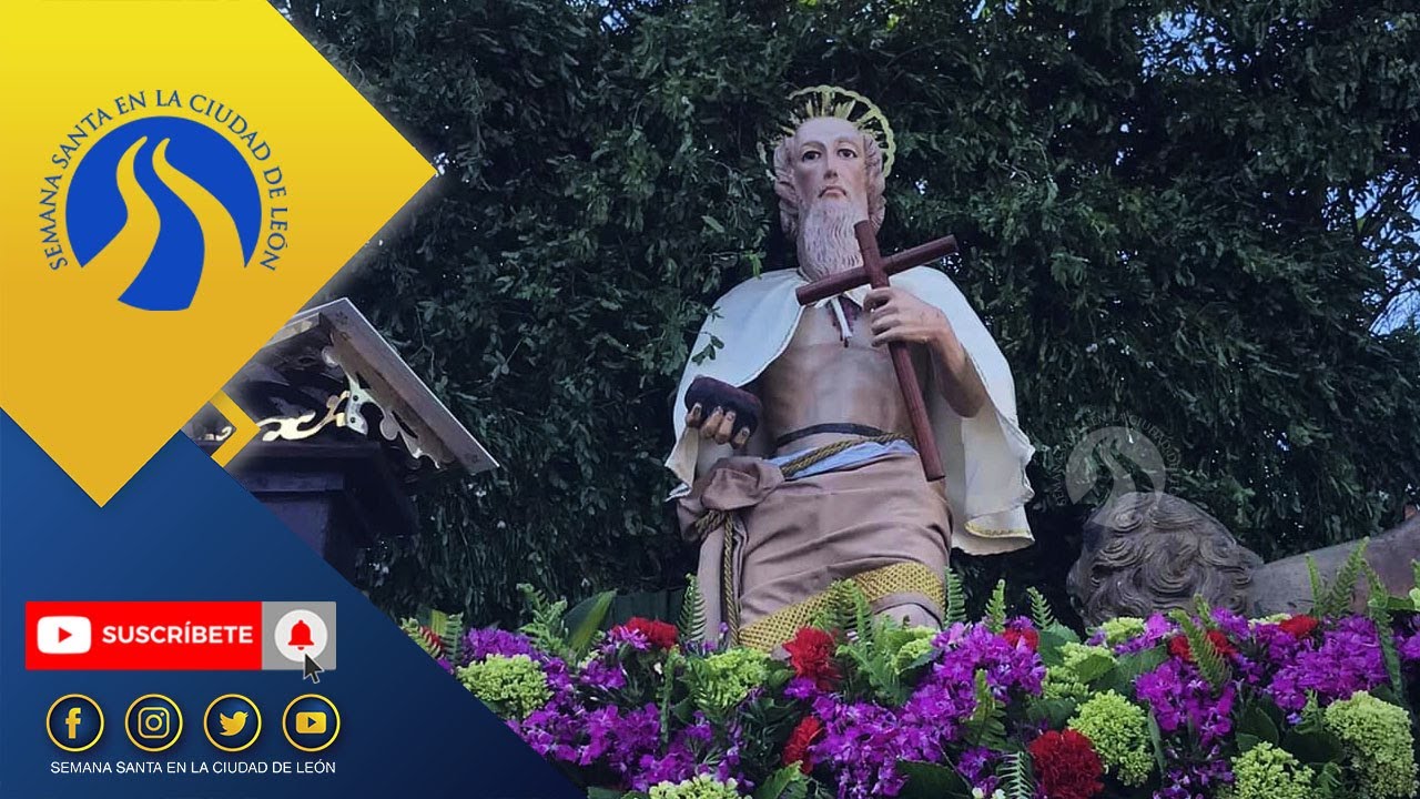 Procesión SAN JERÓNIMO DE SUTIABA, por la calle real rumbo a Catedral de León. #LeónNicaragua