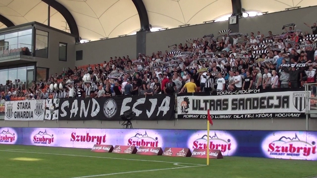 2017-07-21 Sandecja - Arka Gdynia 0-0, kibice Sandecji w Niecieczy