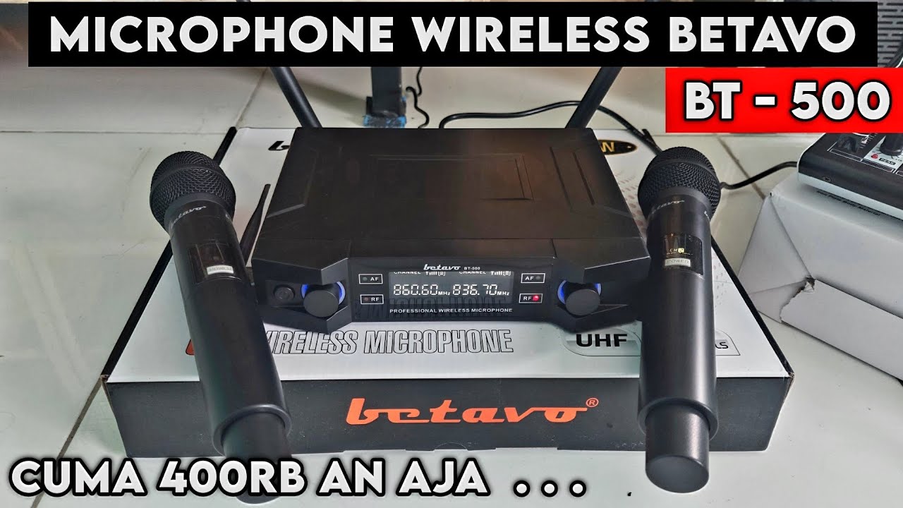 Microphone wireless Betavo BT-500, harga murah cocok buat pemula