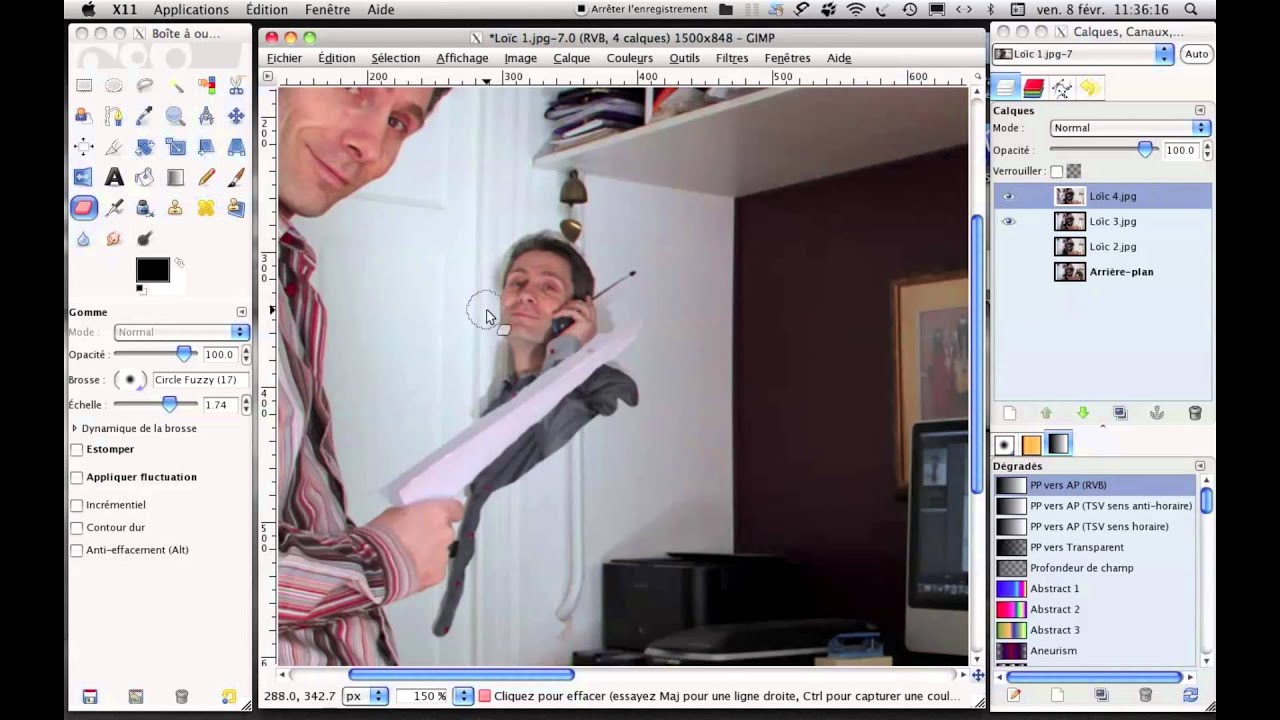 Apparaître plusieurs fois sur une photo avec Gimp