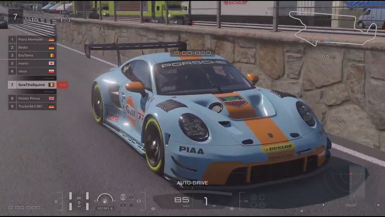 Gran Turismo 7 Great battle on Trail Mountain in Porsche 911 GT3 R (992)