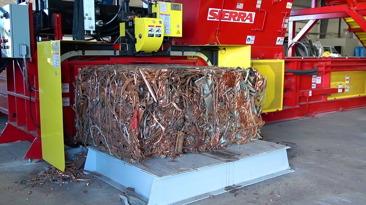 REB-1 Two-Ram Baler Full Cycle - Copper