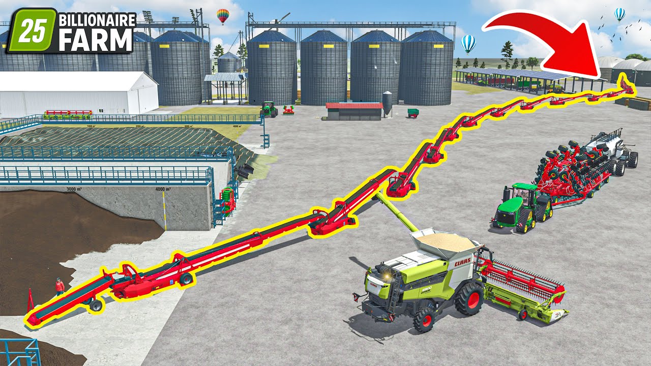 САМАЯ ДЛИННАЯ ЛЕНТА ДЛЯ ДОСТАВКИ СИЛОСА | ФЕРМА МИЛЛИАРДЕРА | Farming Simulator 25